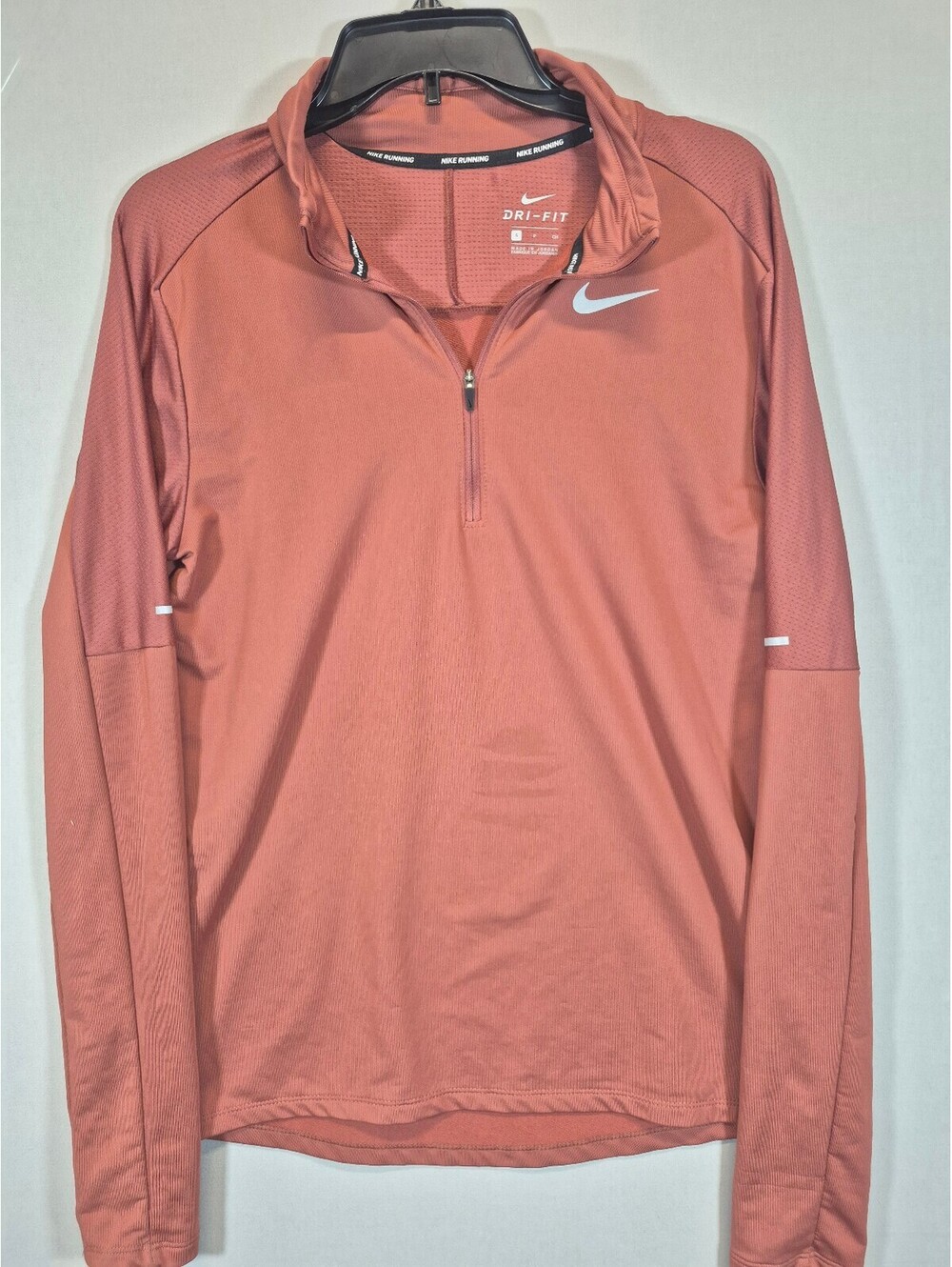 Nike Running Women’s Small Dri-FIT 1/4 Zip Pullover Rust Red Reflective Athletic